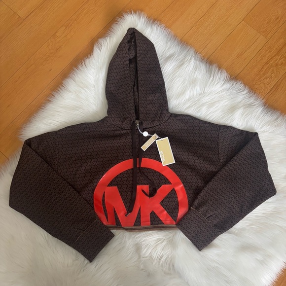 MICHAEL Michael Kors Sweaters - Michael Kors Mini Cropped Logo Hoodie